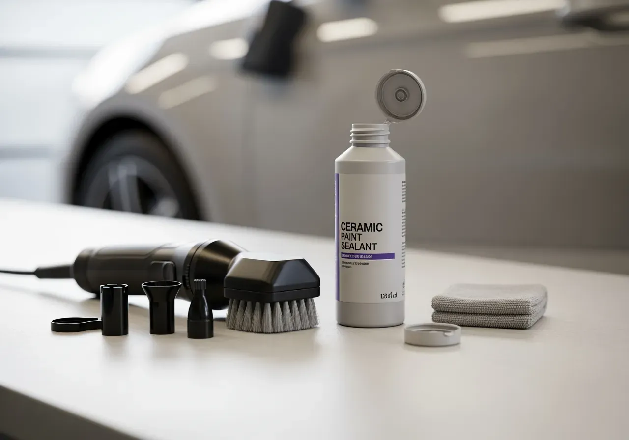 Elborste och keramiskt lackskydd bil