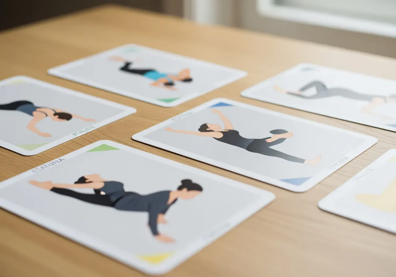 Yogakort på italienska, estniska, spanska