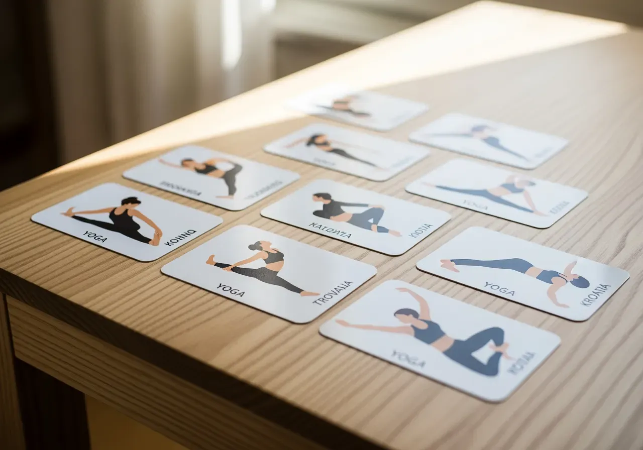 Yogakort på portugisiska grekiska kroatiska