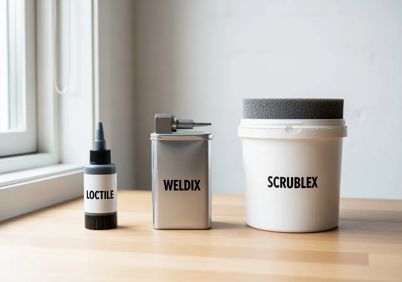 Jämförelse av Loctile, Weldix och Scrublex