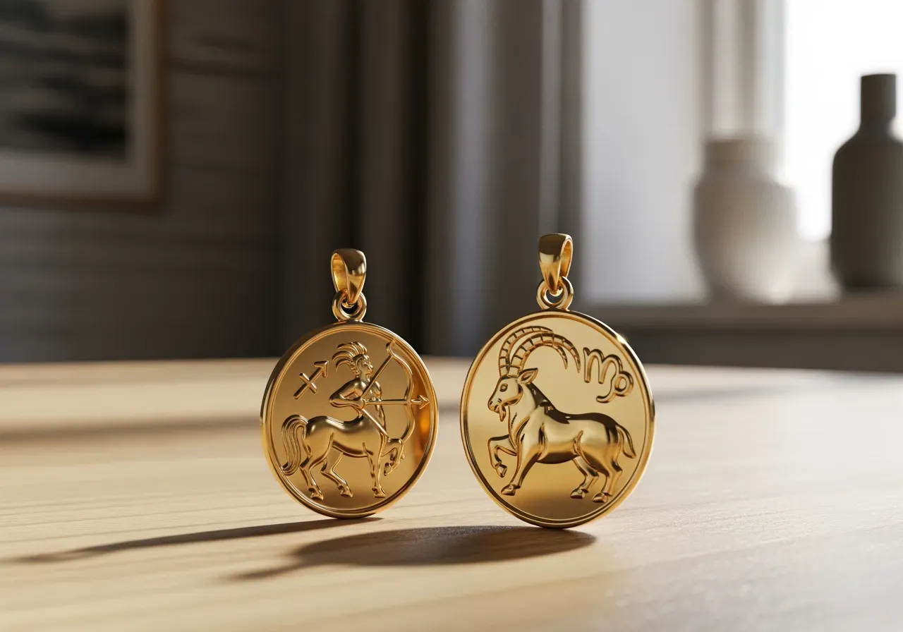 Guldamuletter för Skytten och Stenbocken