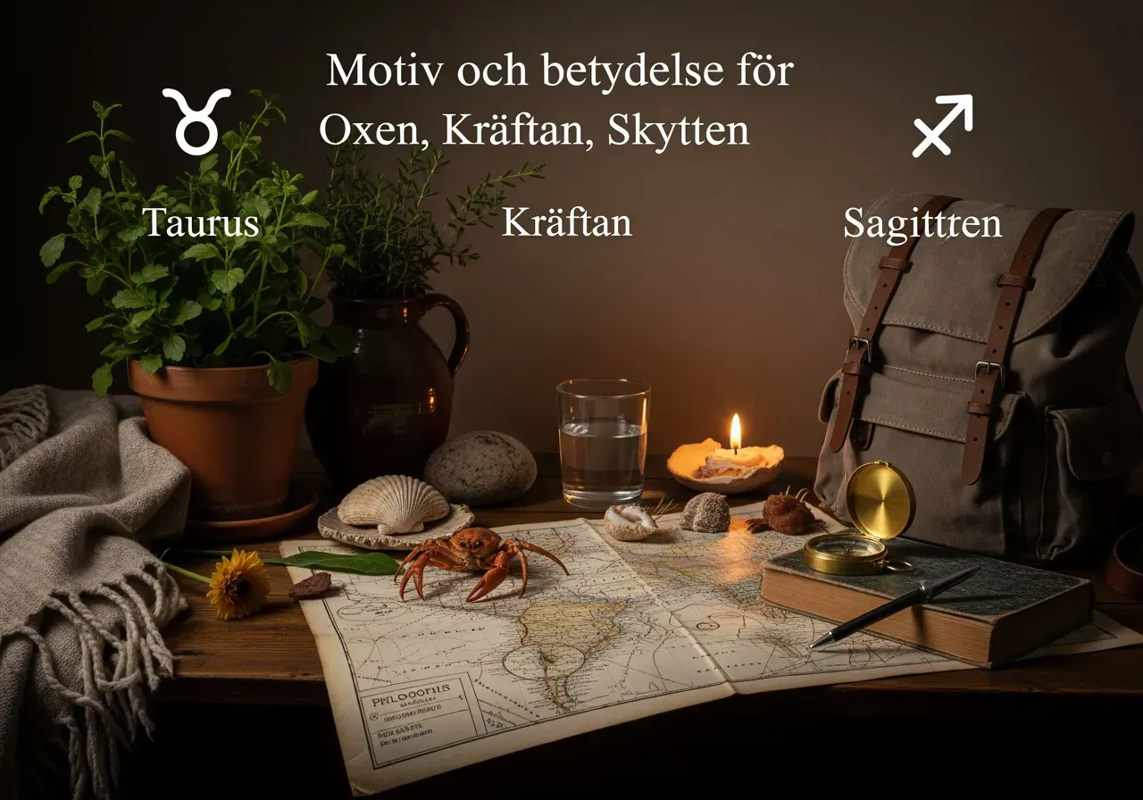 Motiv och betydelse för Oxen Kräftan Skytten