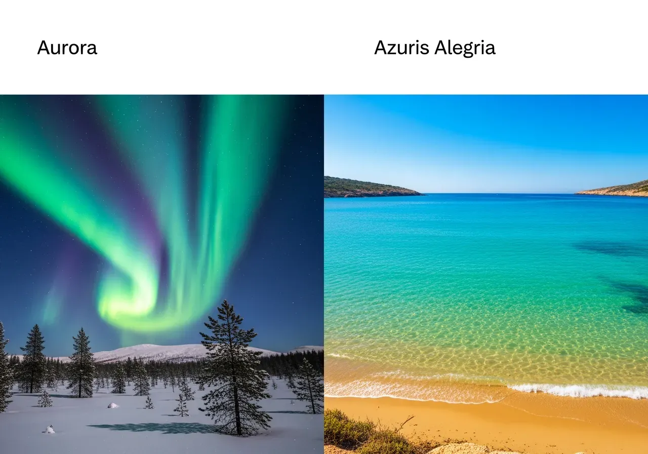 Aurora Azuris Alegria jämförelse
