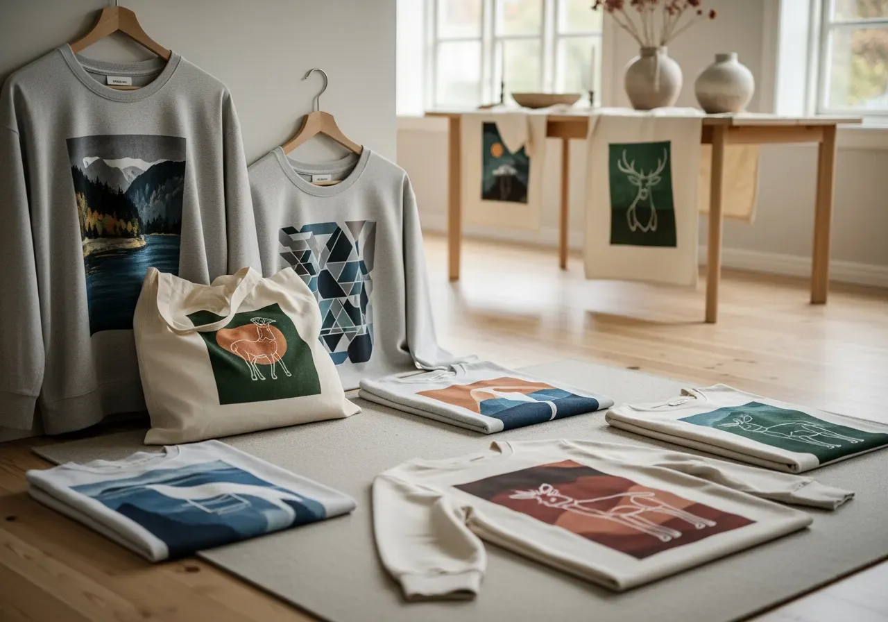 Grafiska tryck på kläder med motiv