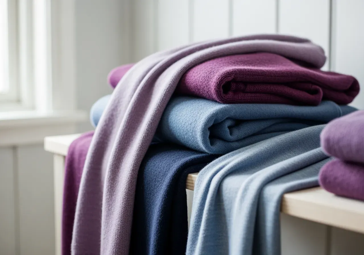 Pearlina kläder i lila och blå