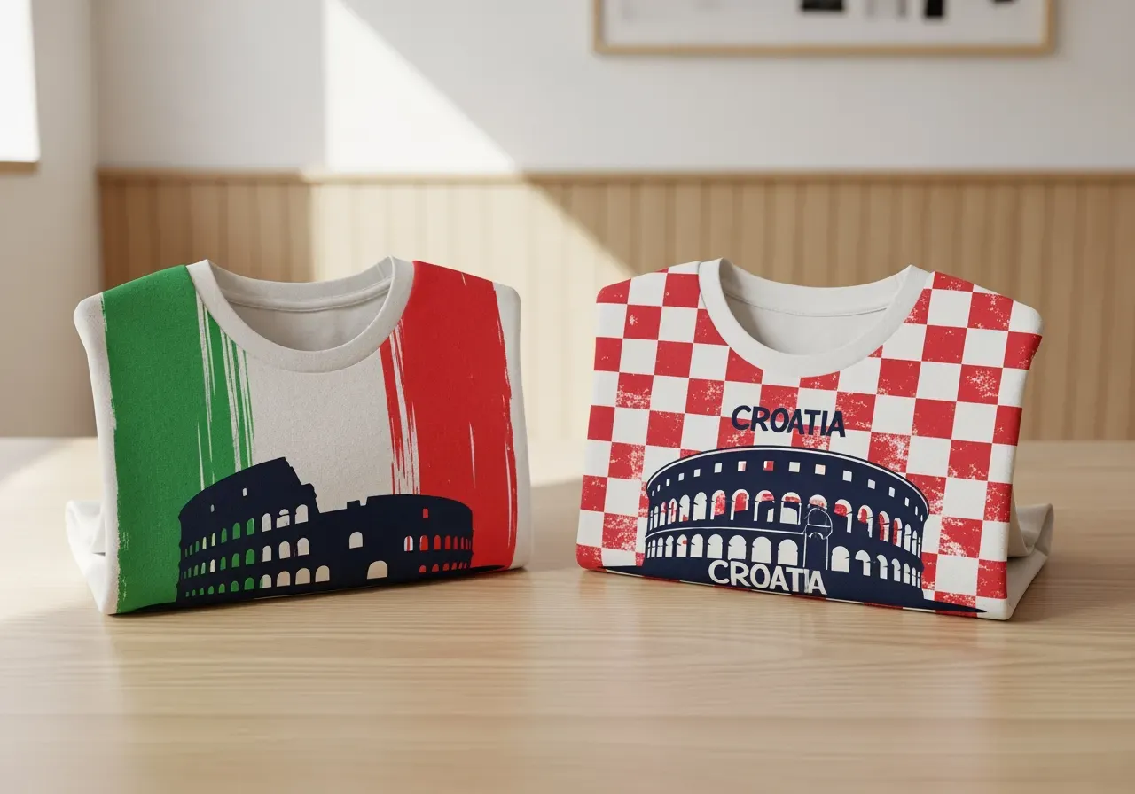 Pennon t-shirts Italien och Kroatien