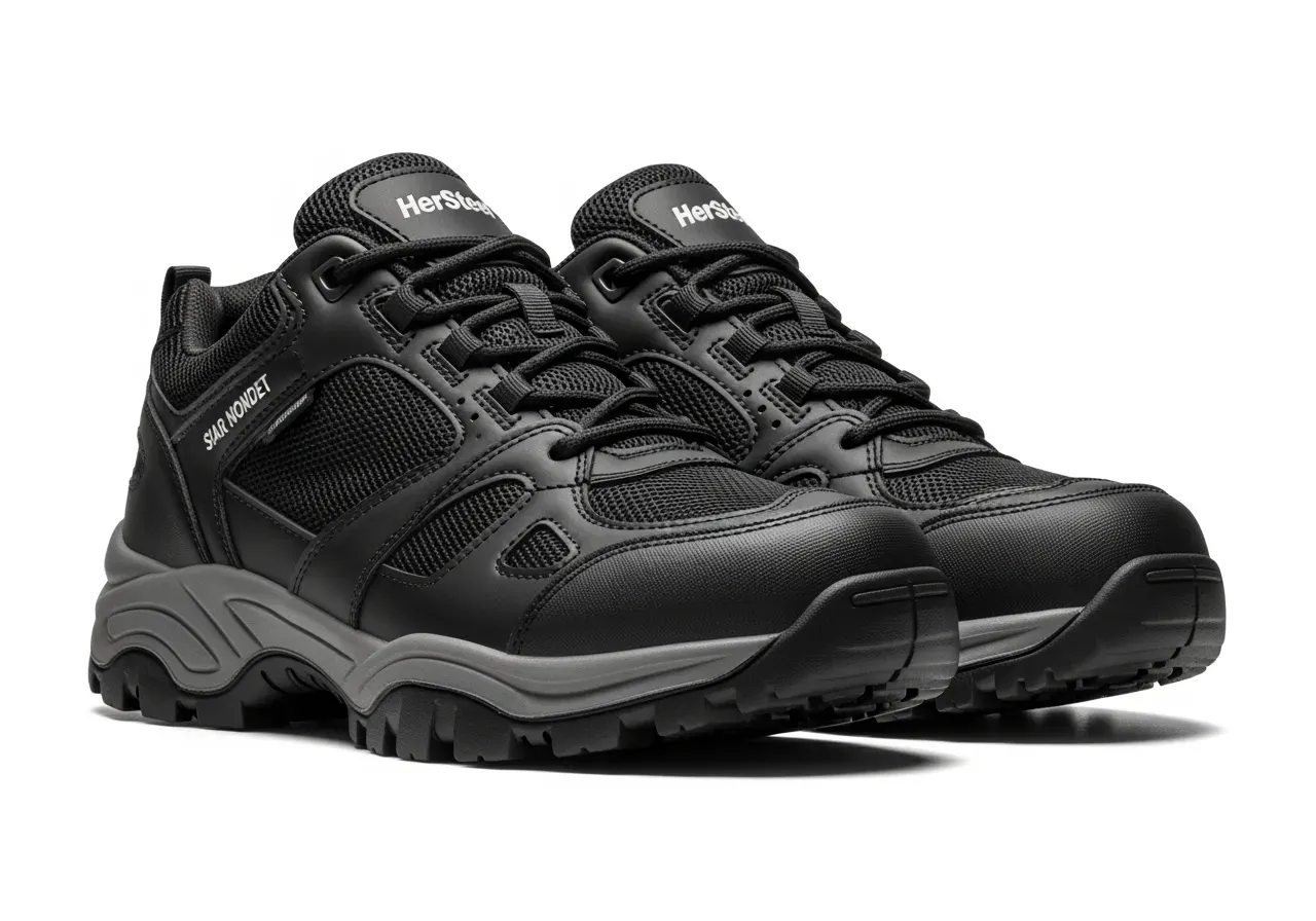 Skor HerSteel - Size - EU 39
Stadig modell med ventilerande mesh, förstärkt tåparti och neutral läst som passar normalbredd.