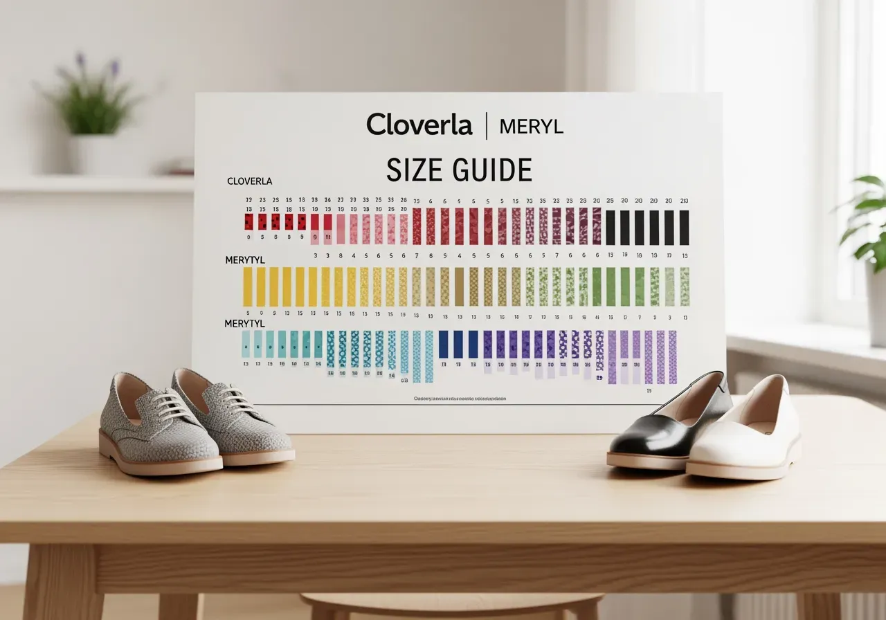 Storleksguide Cloverla och Meryl skor